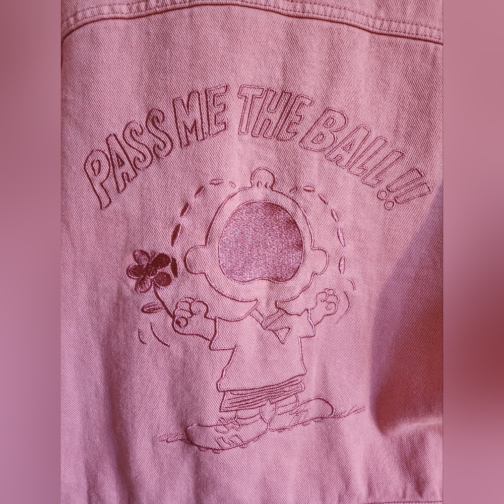 Pink Jean Jacket Featuring Charlie Brown